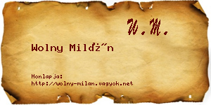 Wolny Milán névjegykártya